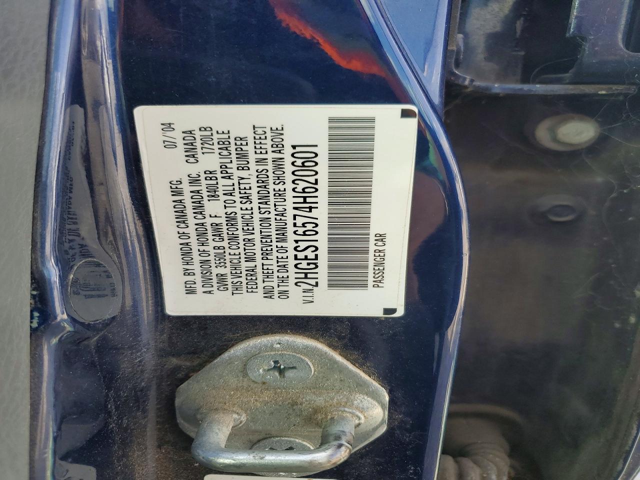 2004 HONDA CIVIC LX photo 12