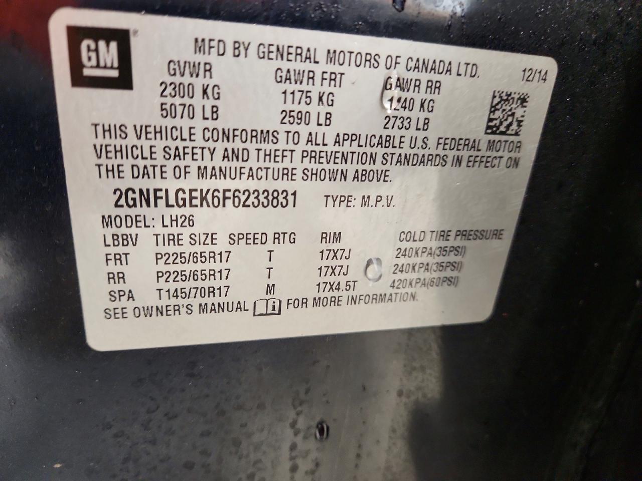 2015 CHEVROLET EQUINOX LT photo 25