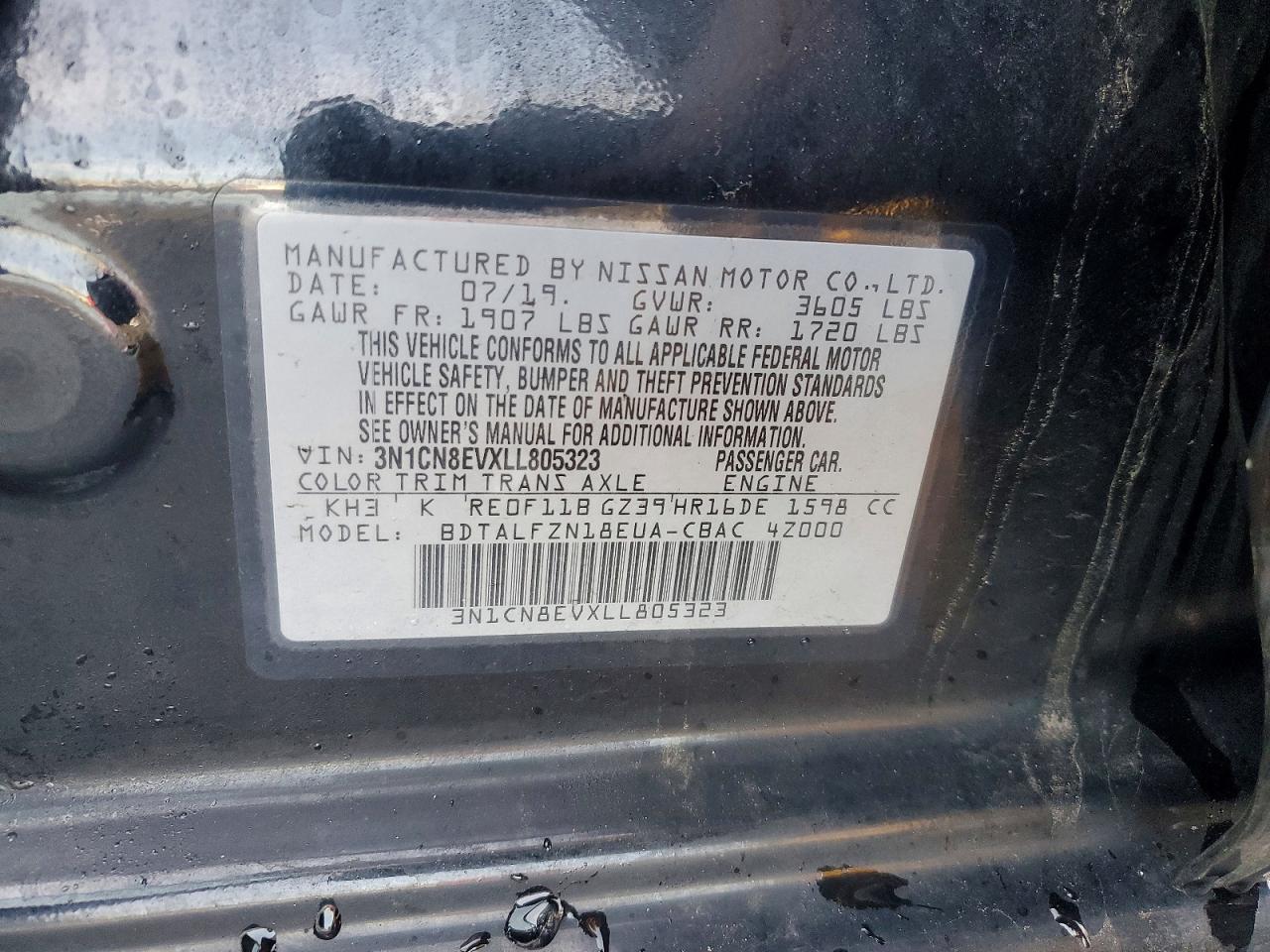 2020 NISSAN VERSA SV photo 12