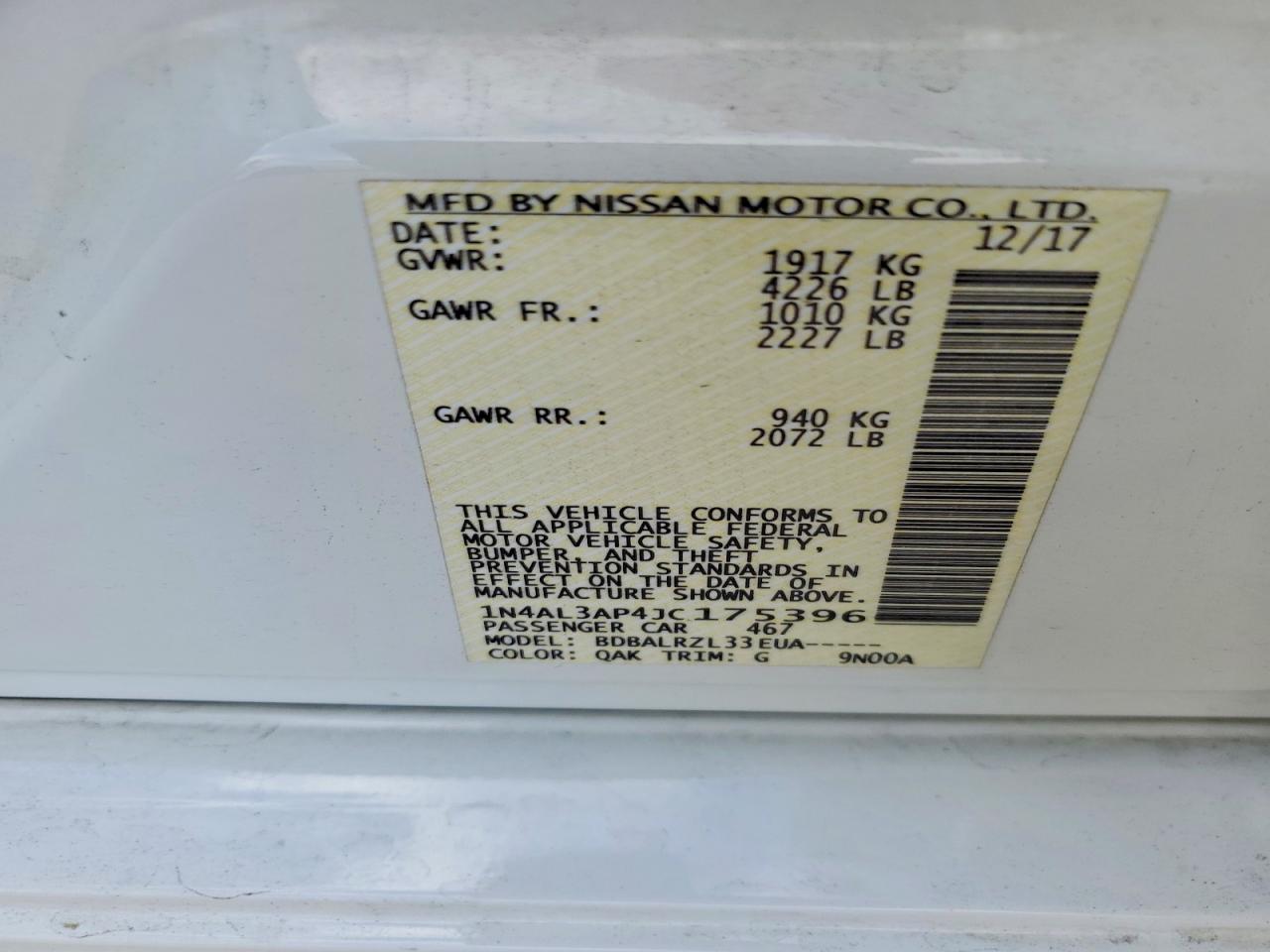 2018 NISSAN ALTIMA 2.5 SL photo 23