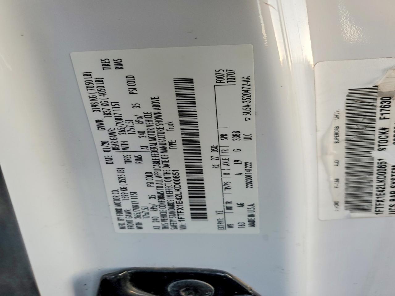 2020 FORD F150 SUPER CAB photo 12