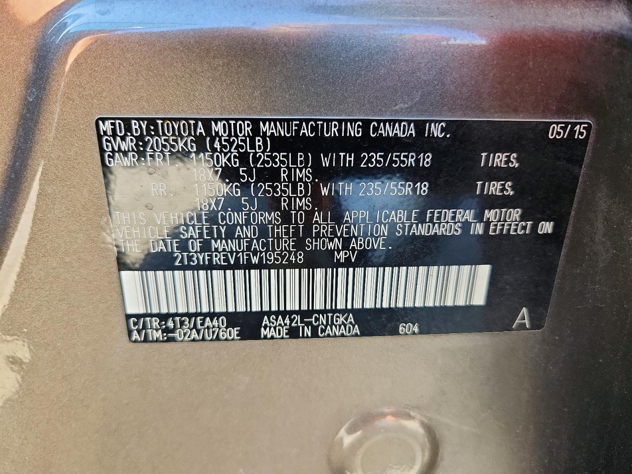 2015 TOYOTA RAV4 LIMITED photo 34