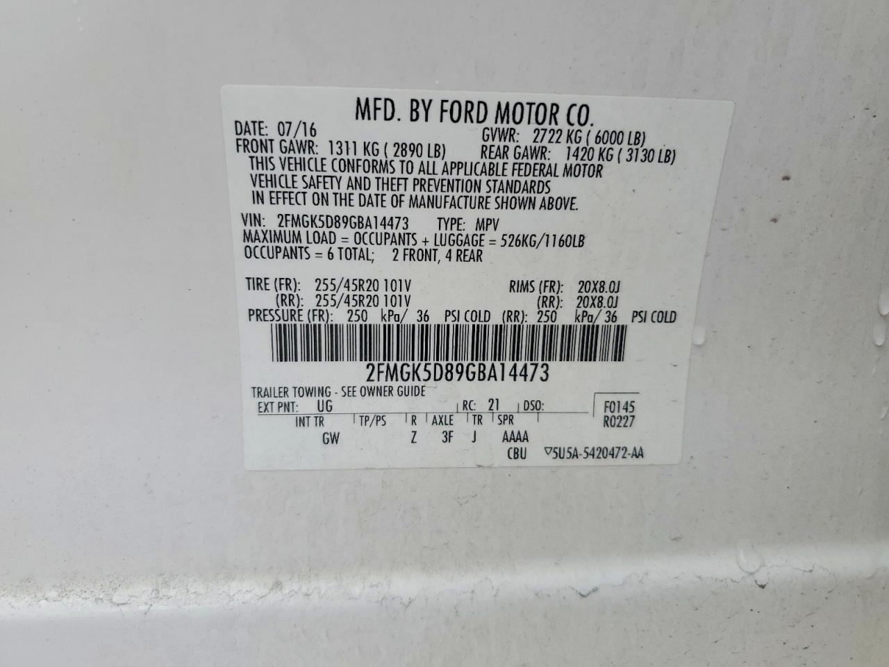 2016 FORD FLEX LIMITED photo 25