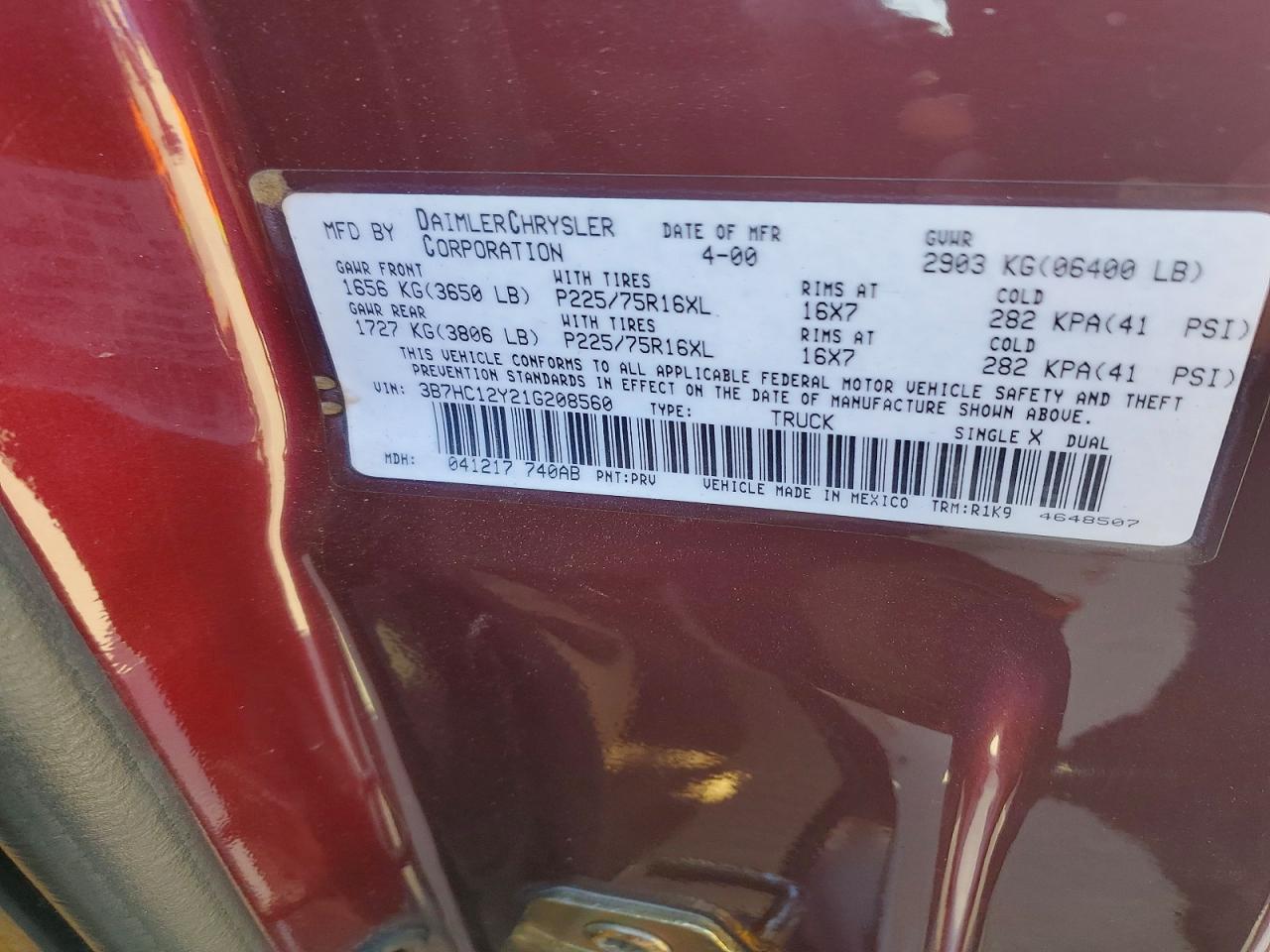 2001 DODGE RAM 1500 photo 34