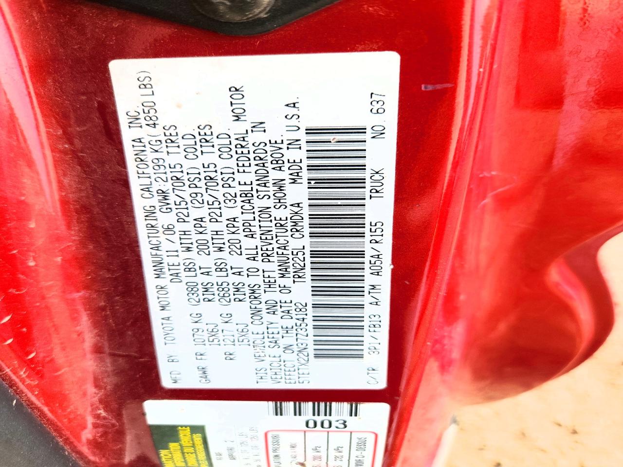 2007 TOYOTA TACOMA BASE photo 12