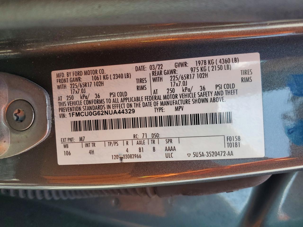 2022 FORD ESCAPE SE photo 37