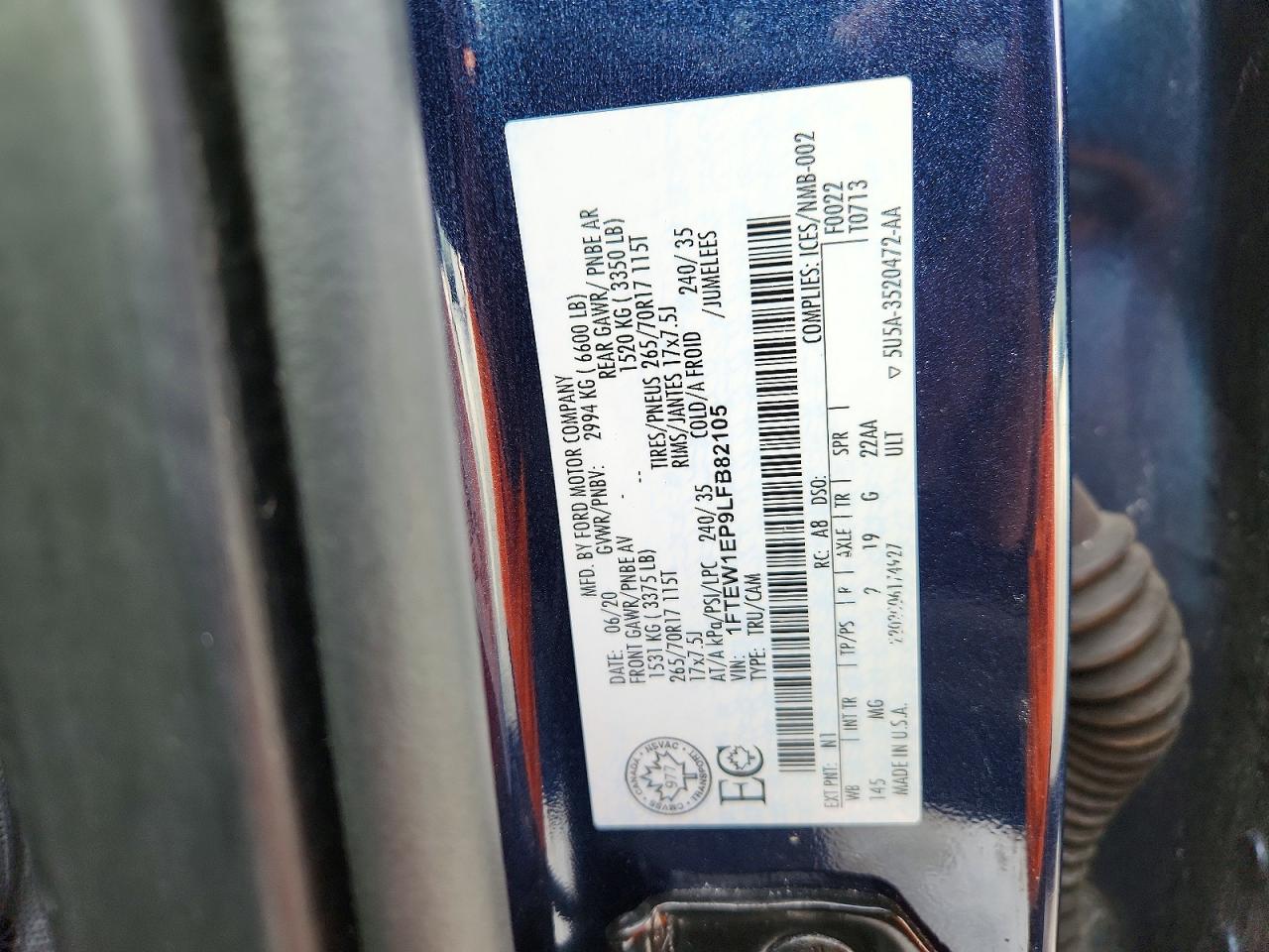 2020 FORD F150 SUPERCREW photo 12