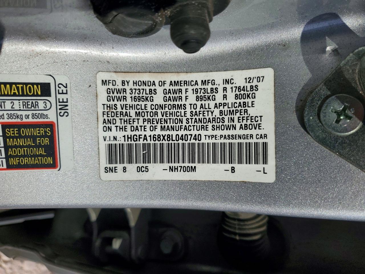 2008 HONDA CIVIC EX photo 13