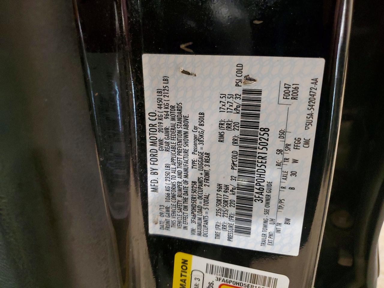 2014 FORD FUSION SE photo 12