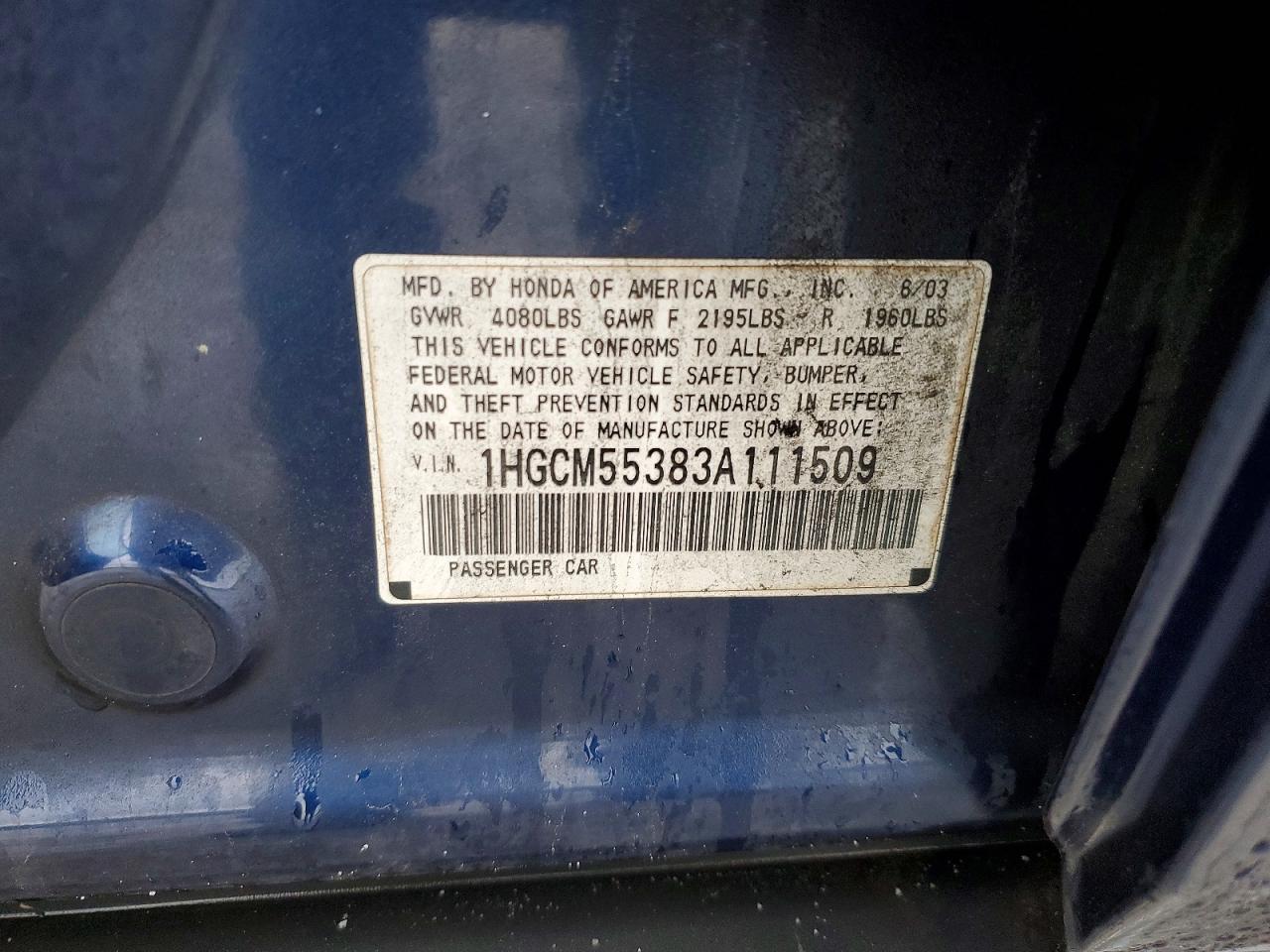 2003 HONDA ACCORD LX photo 34
