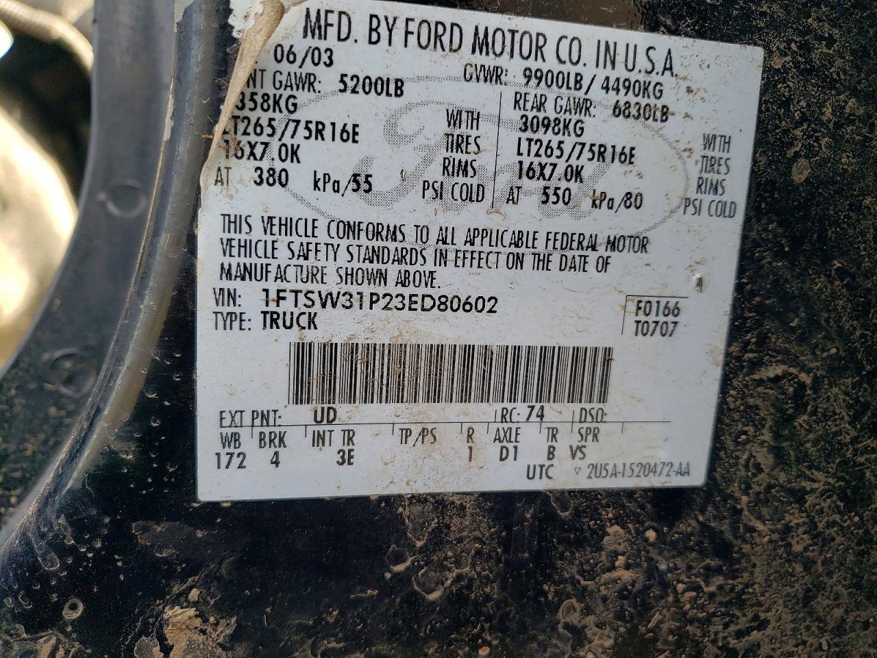2003 FORD F350 SRW SUPER DUTY photo 12