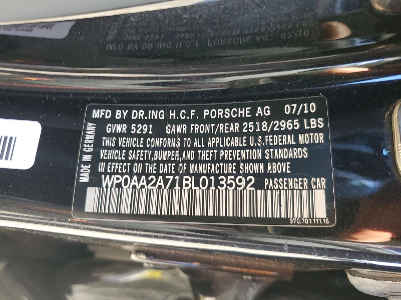2011 PORSCHE PANAMERA 2 photo 23