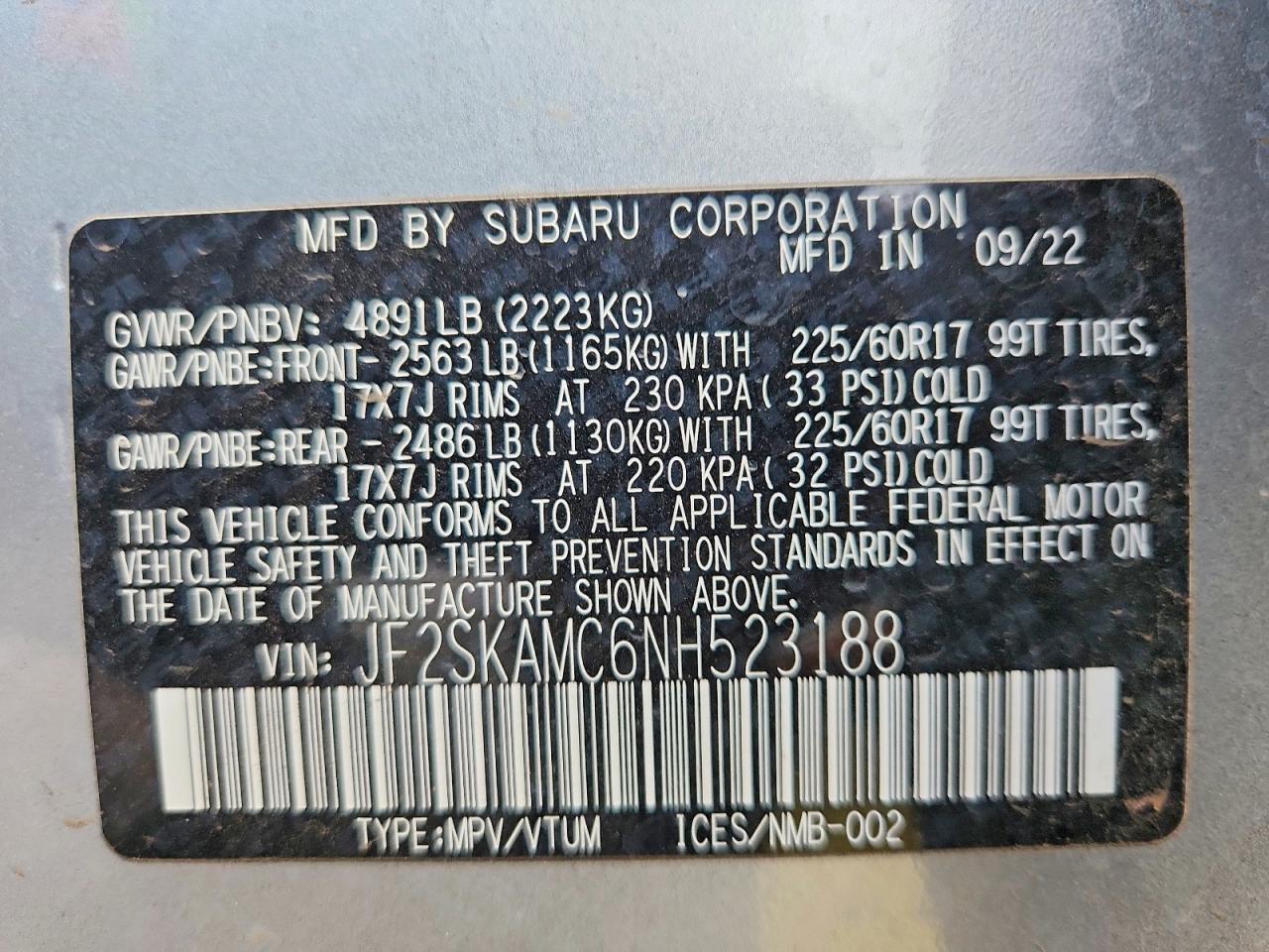 2022 SUBARU FORESTER WILDERNESS photo 27