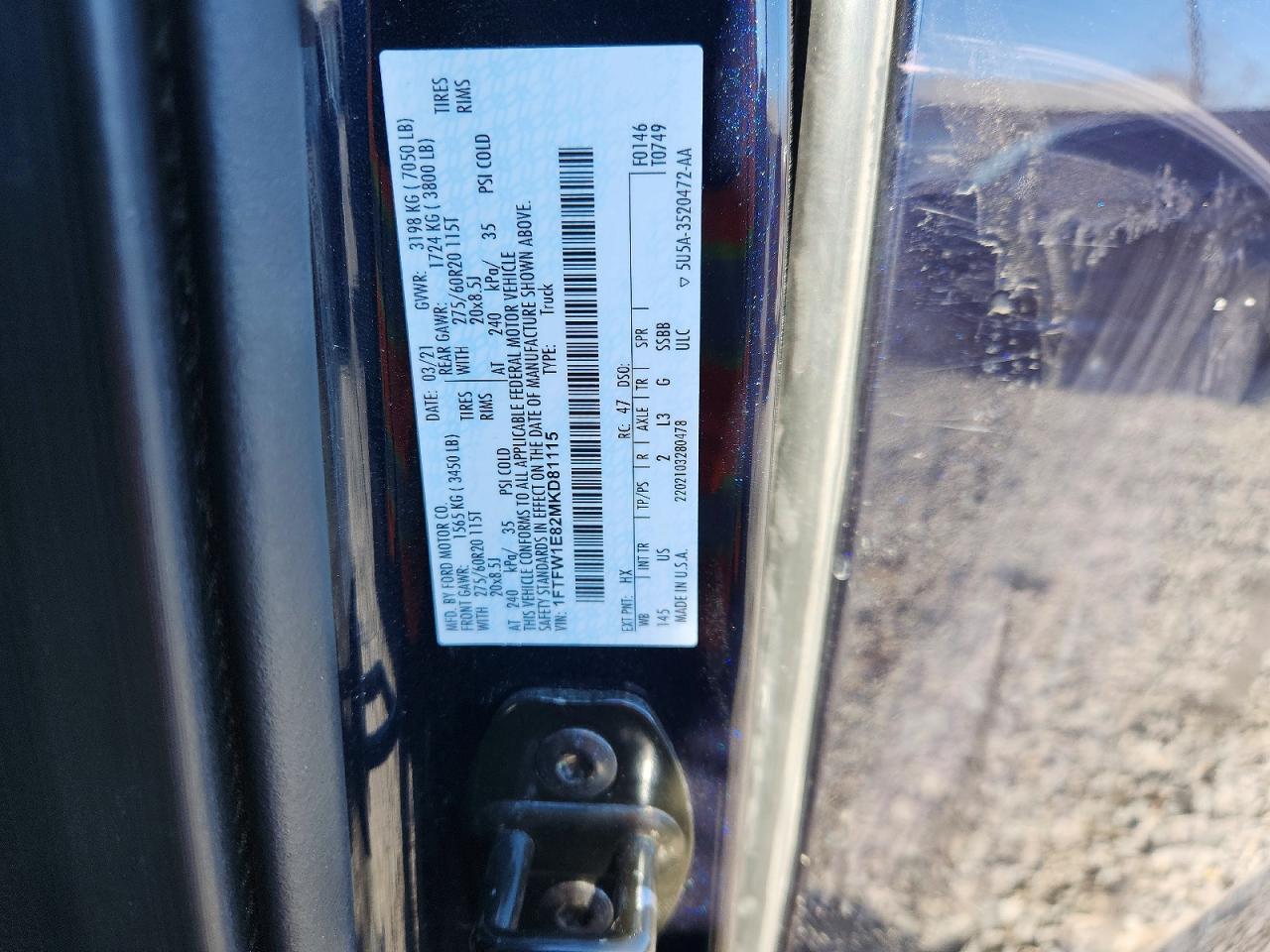 2021 FORD F150 SUPERCREW photo 12