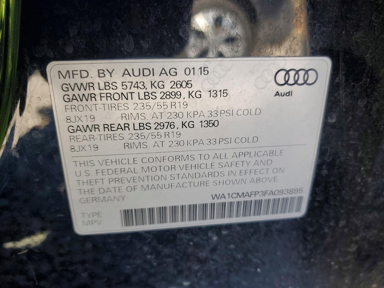 2015 AUDI Q5 TDI PREMIUM PLUS photo 13