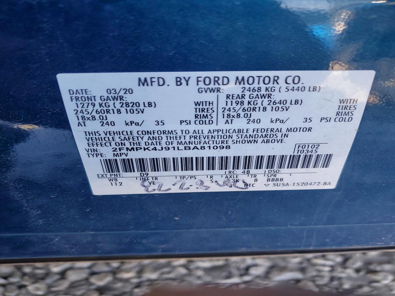 2020 FORD EDGE SEL photo 13