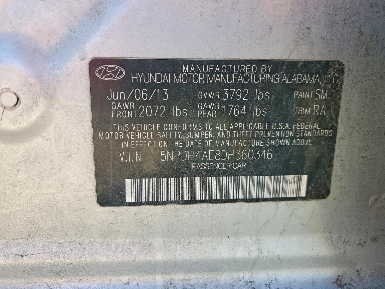 2013 HYUNDAI ELANTRA GLS photo 12