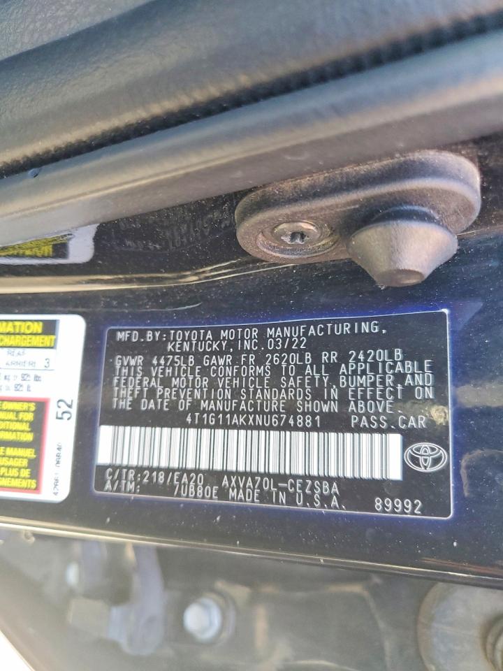 2022 TOYOTA CAMRY SE photo 12