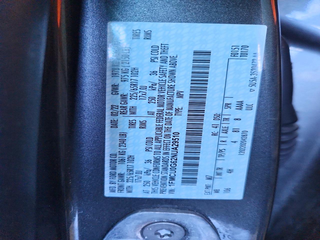 2022 FORD ESCAPE SE photo 13