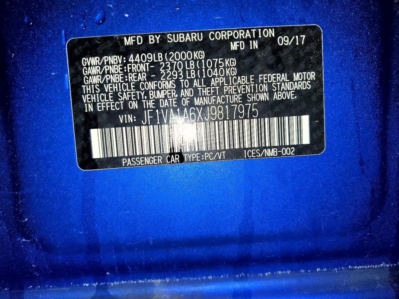 2018 SUBARU WRX photo 23