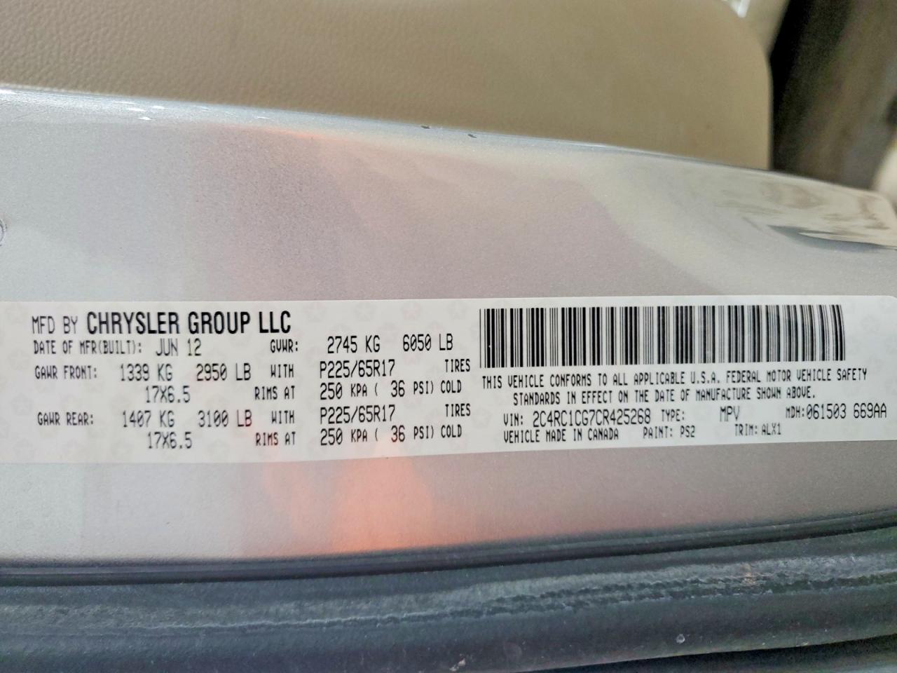 2012 CHRYSLER TOWN & COUNTRY TOURING L photo 13