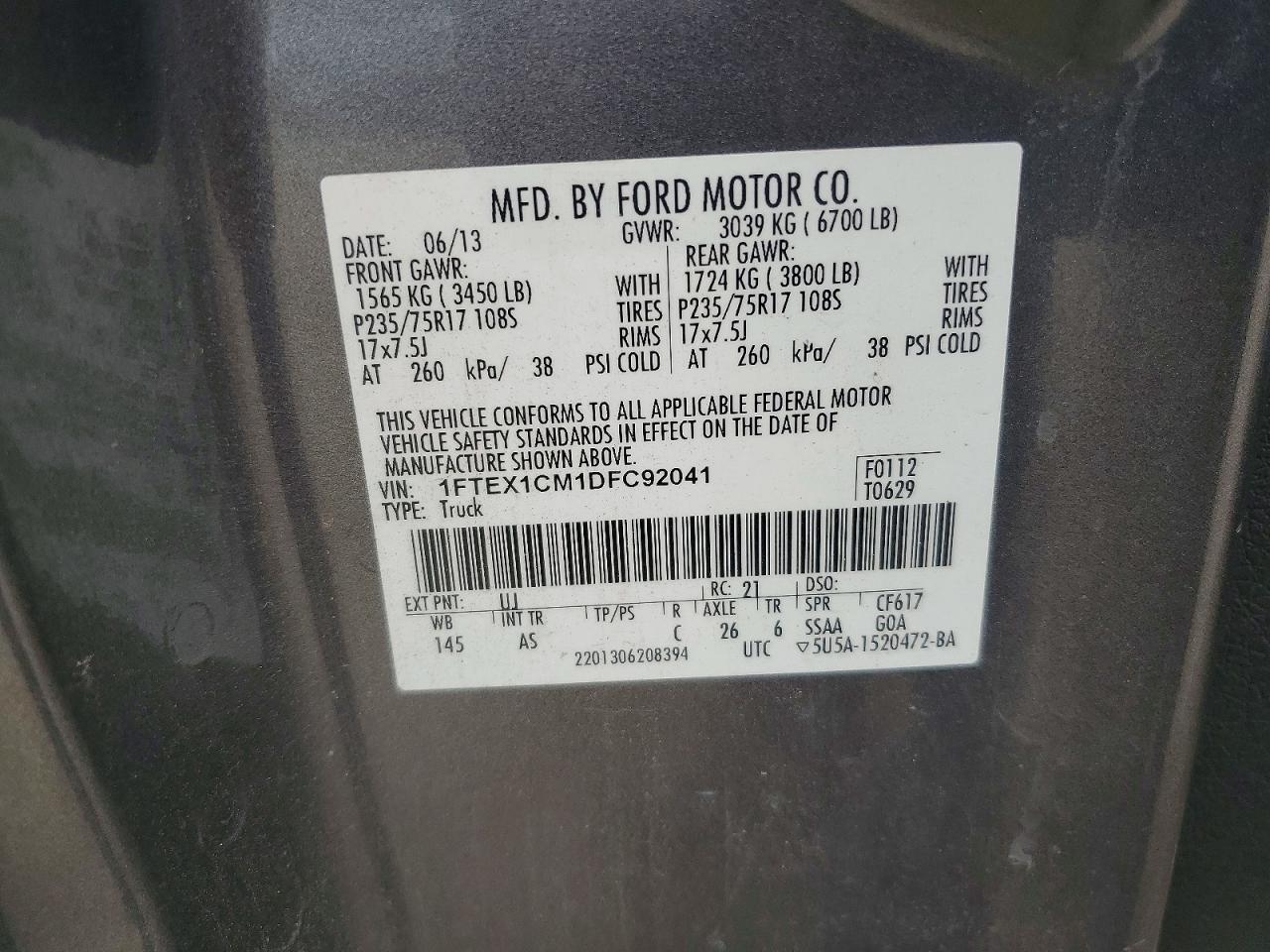 2013 FORD F150 SUPER CAB photo 34