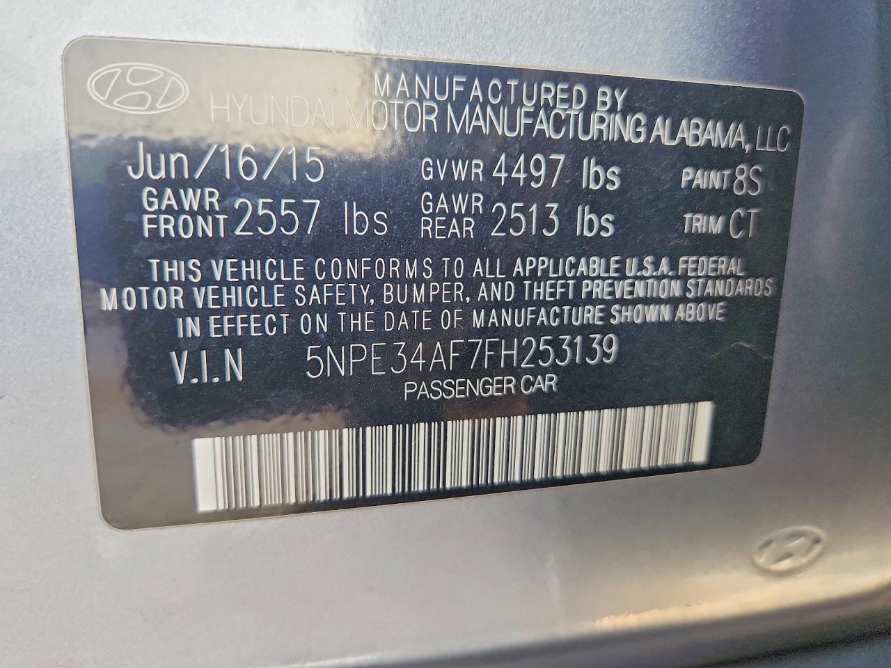 2015 HYUNDAI SONATA photo 12