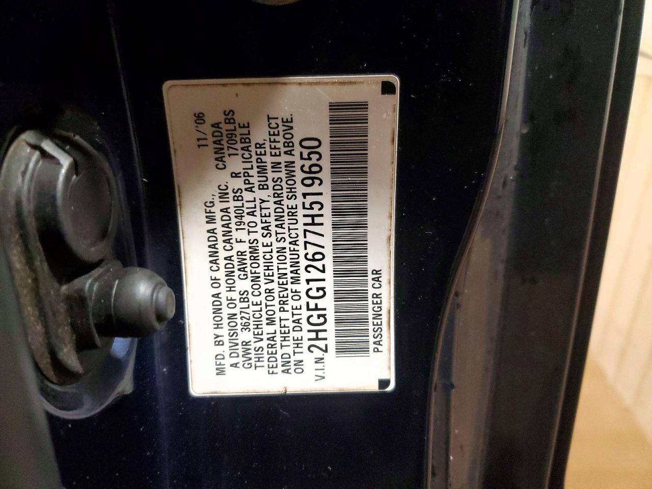 2007 HONDA CIVIC LX photo 12