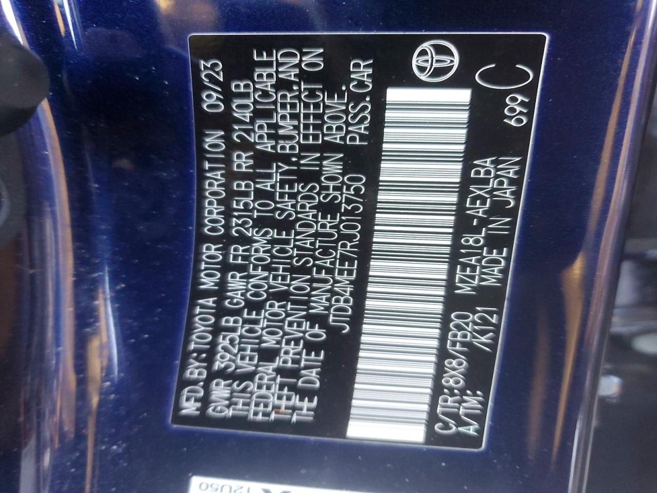 2024 TOYOTA COROLLA LE photo 12