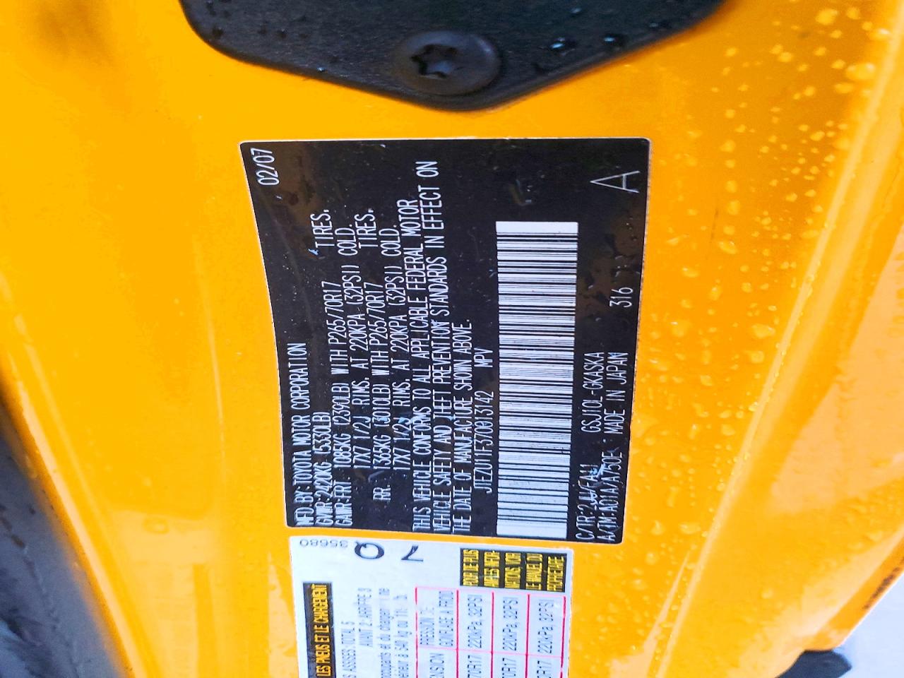 2007 TOYOTA FJ CRUISER BASE photo 23