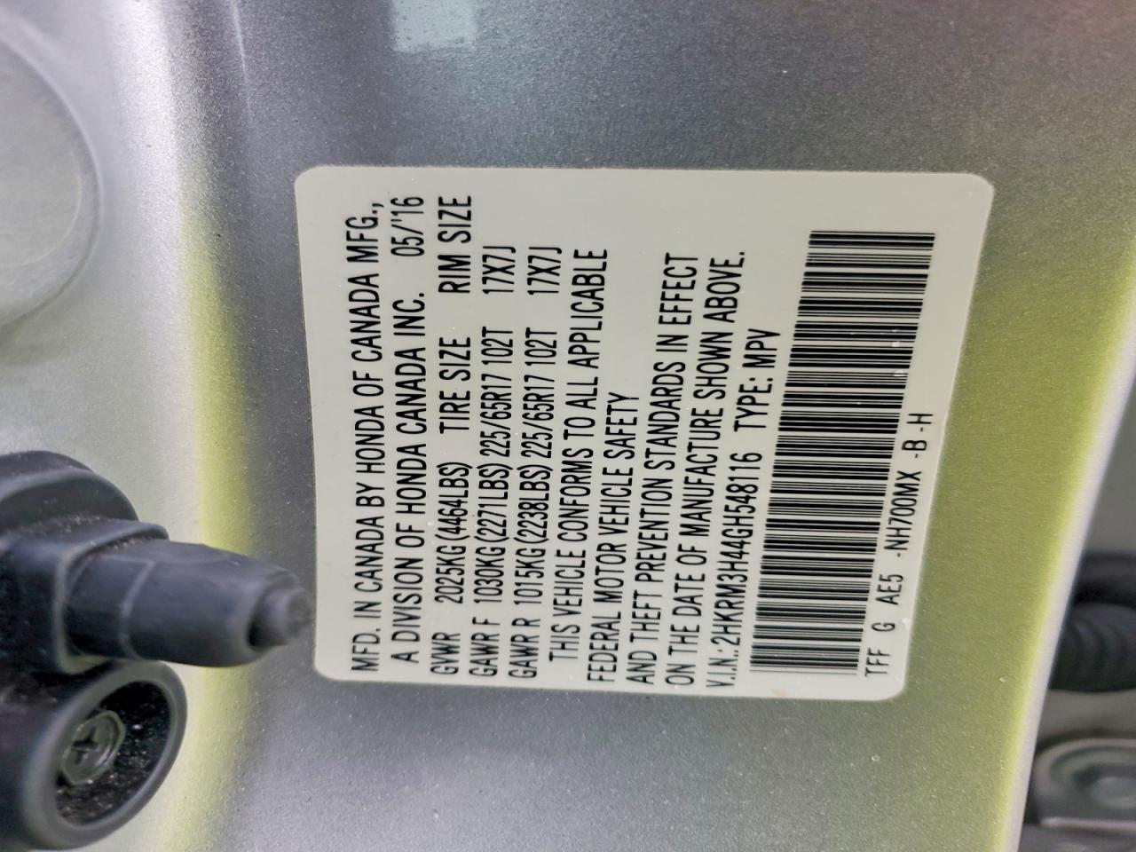 2016 HONDA CR-V SE photo 25