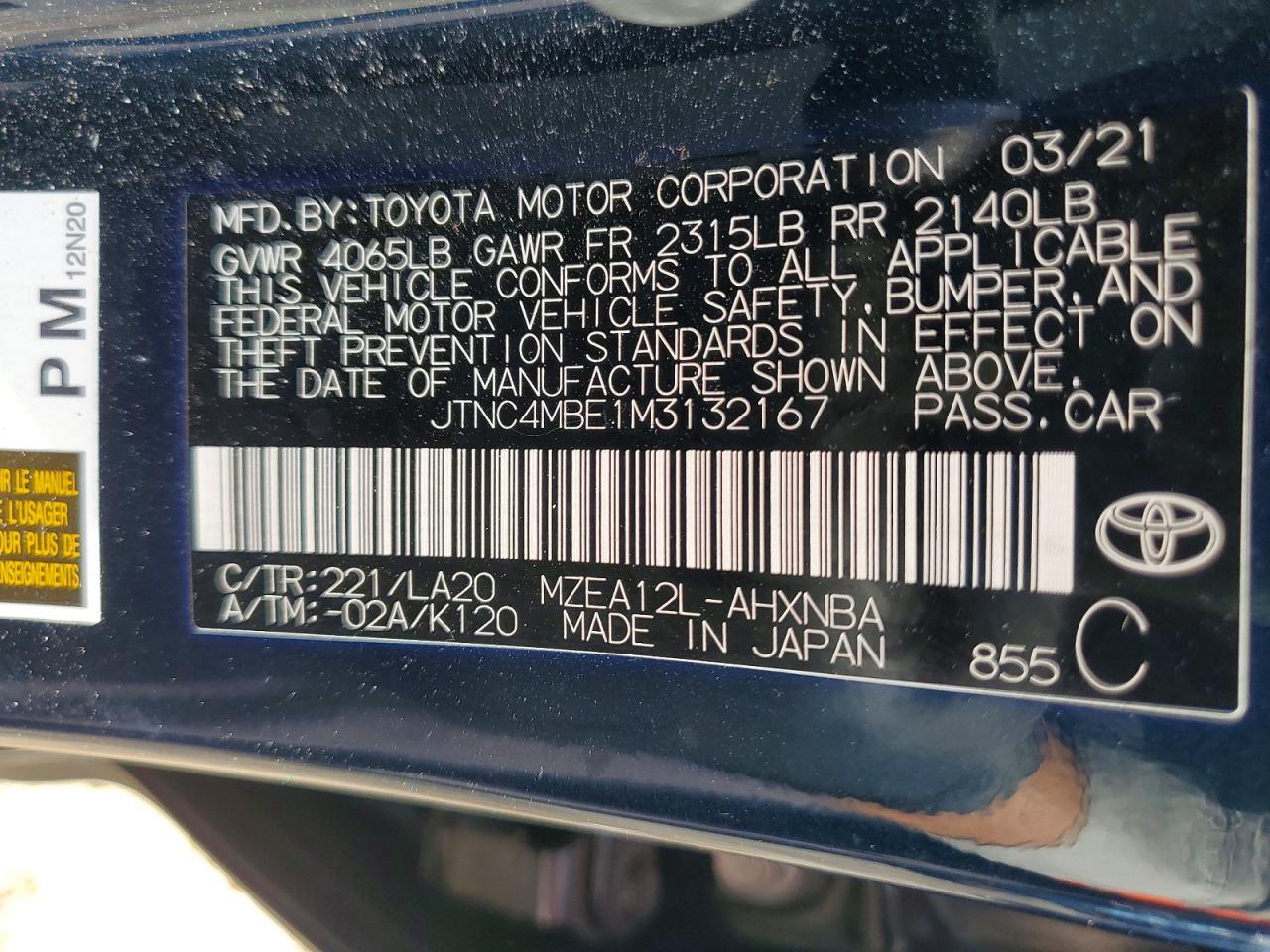 2021 TOYOTA COROLLA photo 37