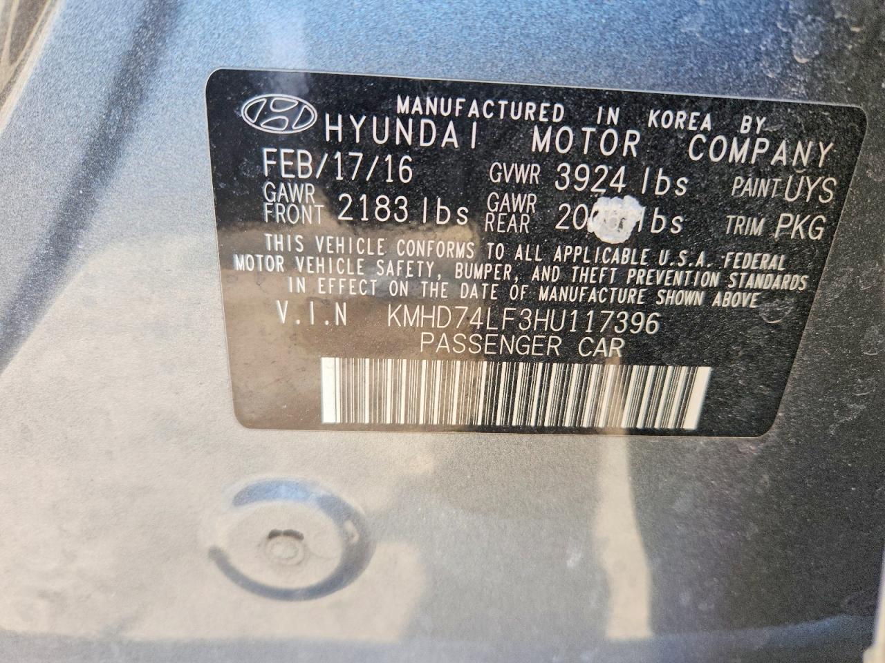 2017 HYUNDAI ELANTRA SE photo 12