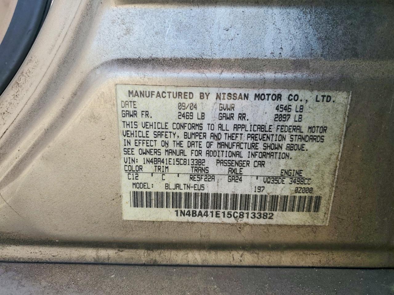 2005 NISSAN MAXIMA 3.5 SE photo 23