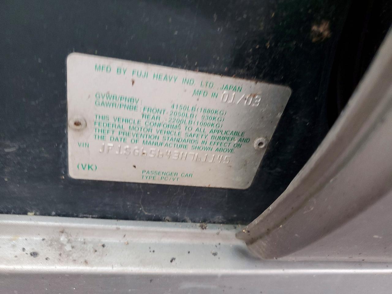 2003 SUBARU FORESTER 2.5XS photo 12