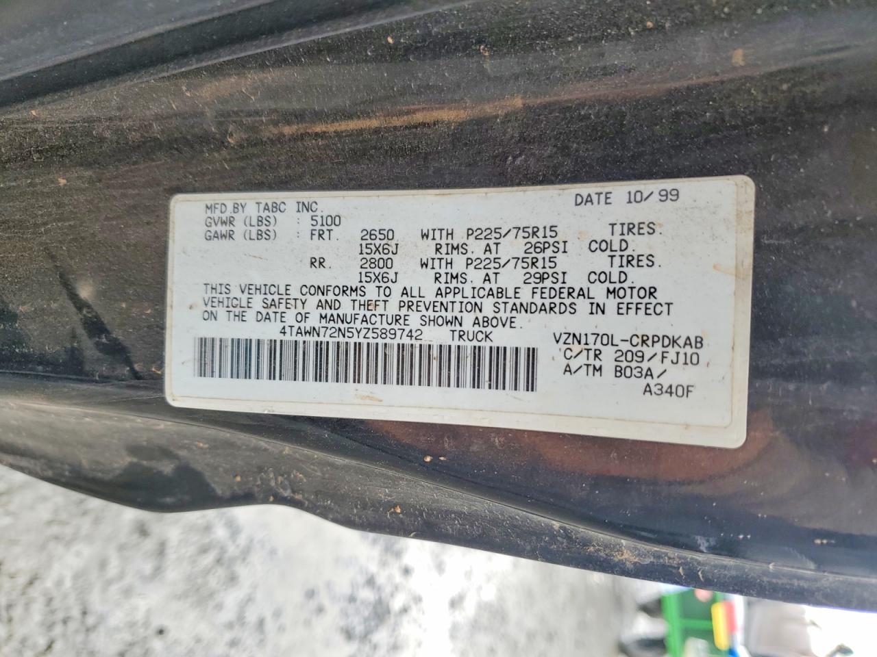 2000 TOYOTA TACOMA V6 photo 23