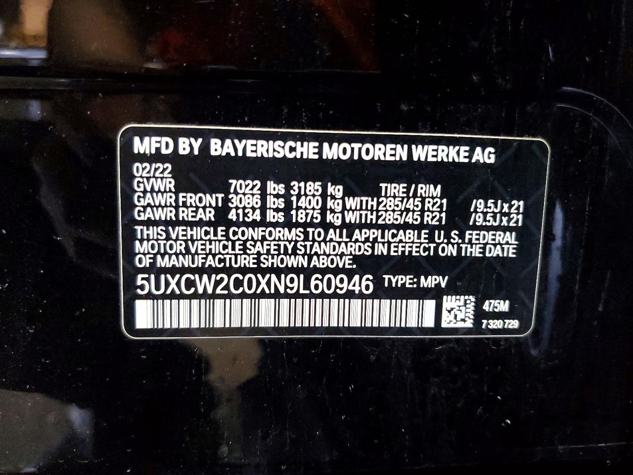 2022 BMW X7 XDRIVE40I photo 14