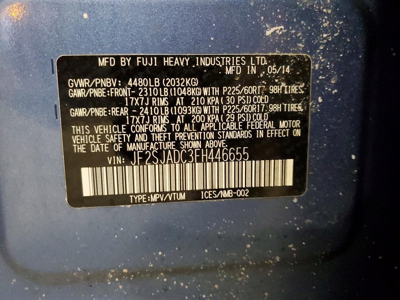 2015 SUBARU FORESTER 2.5I PREMIUM photo 25