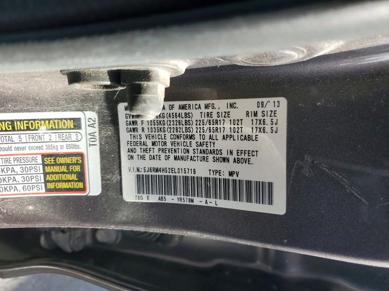 2014 HONDA CR-V EX photo 12