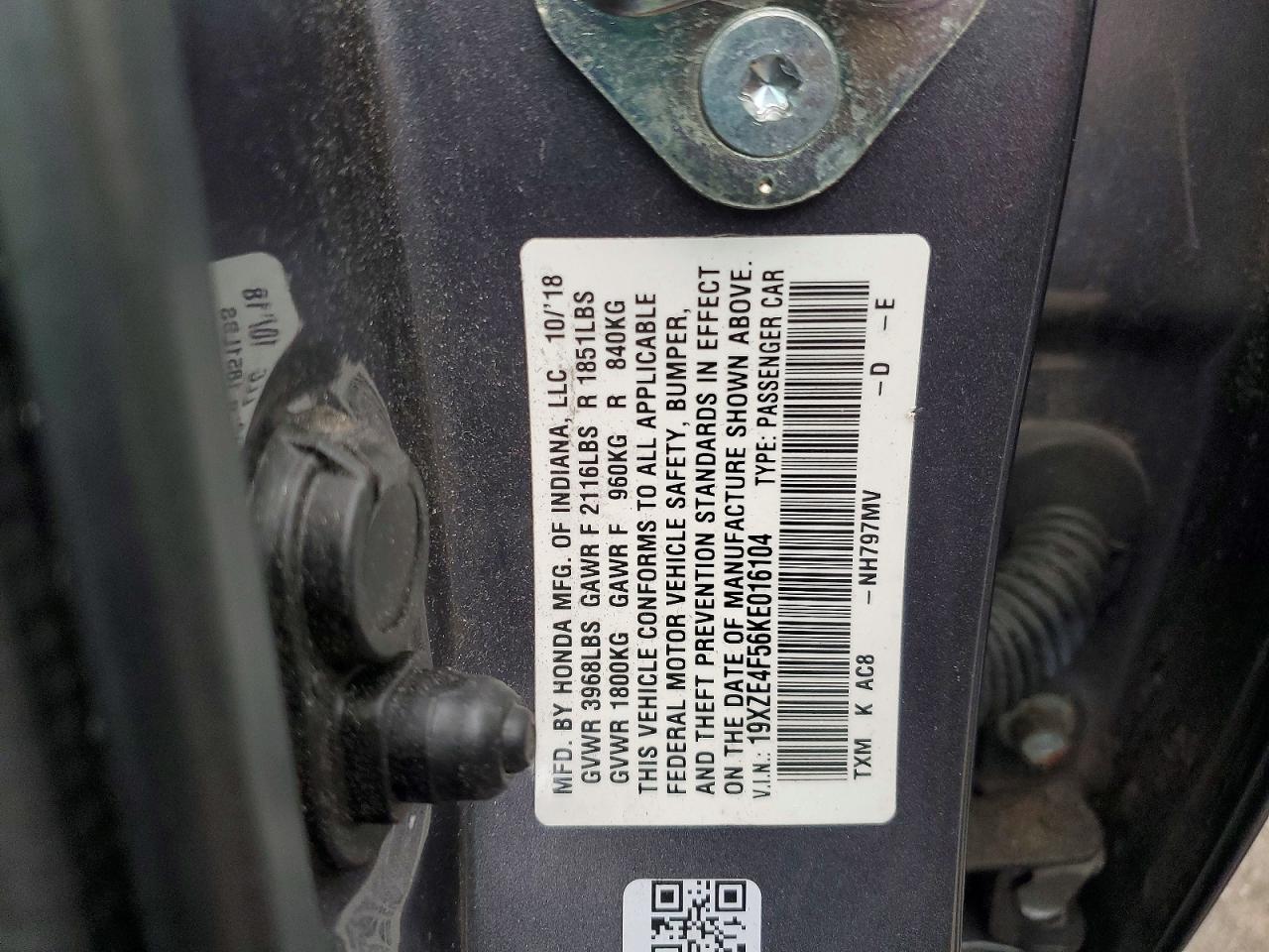 2019 HONDA INSIGHT EX photo 23