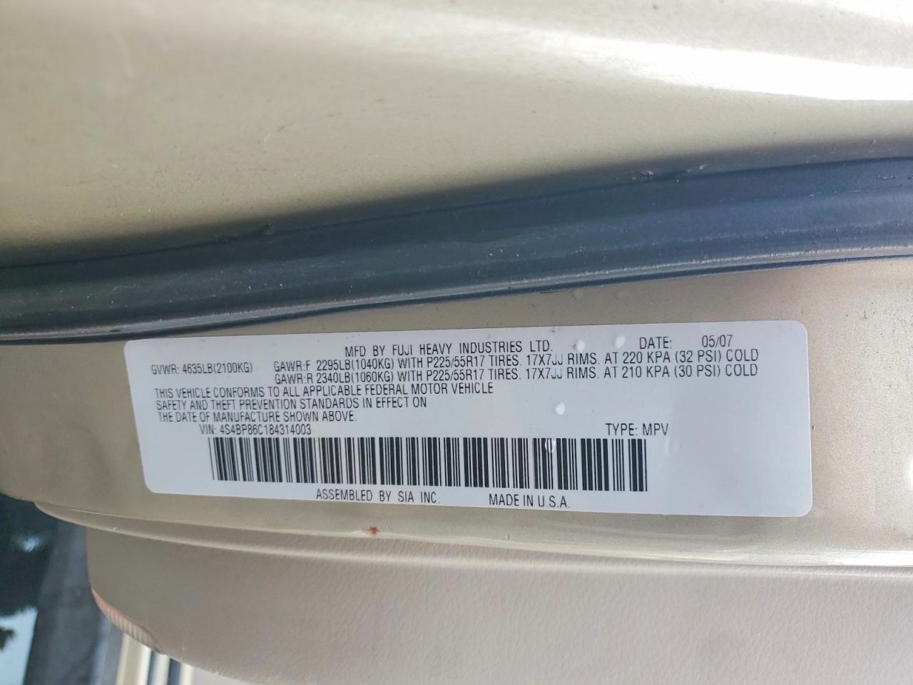 2008 SUBARU OUTBACK 3.0R LL BEAN photo 23