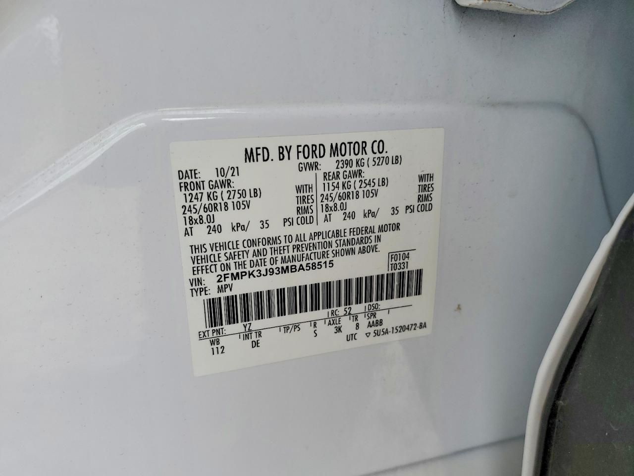2021 FORD EDGE SEL photo 14