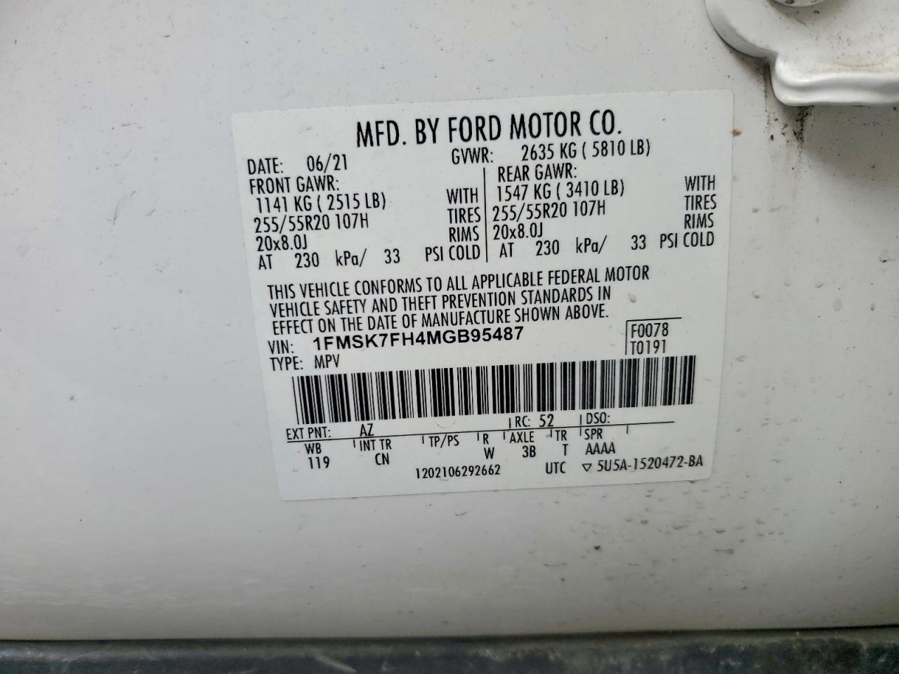 2021 FORD EXPLORER LIMITED photo 14