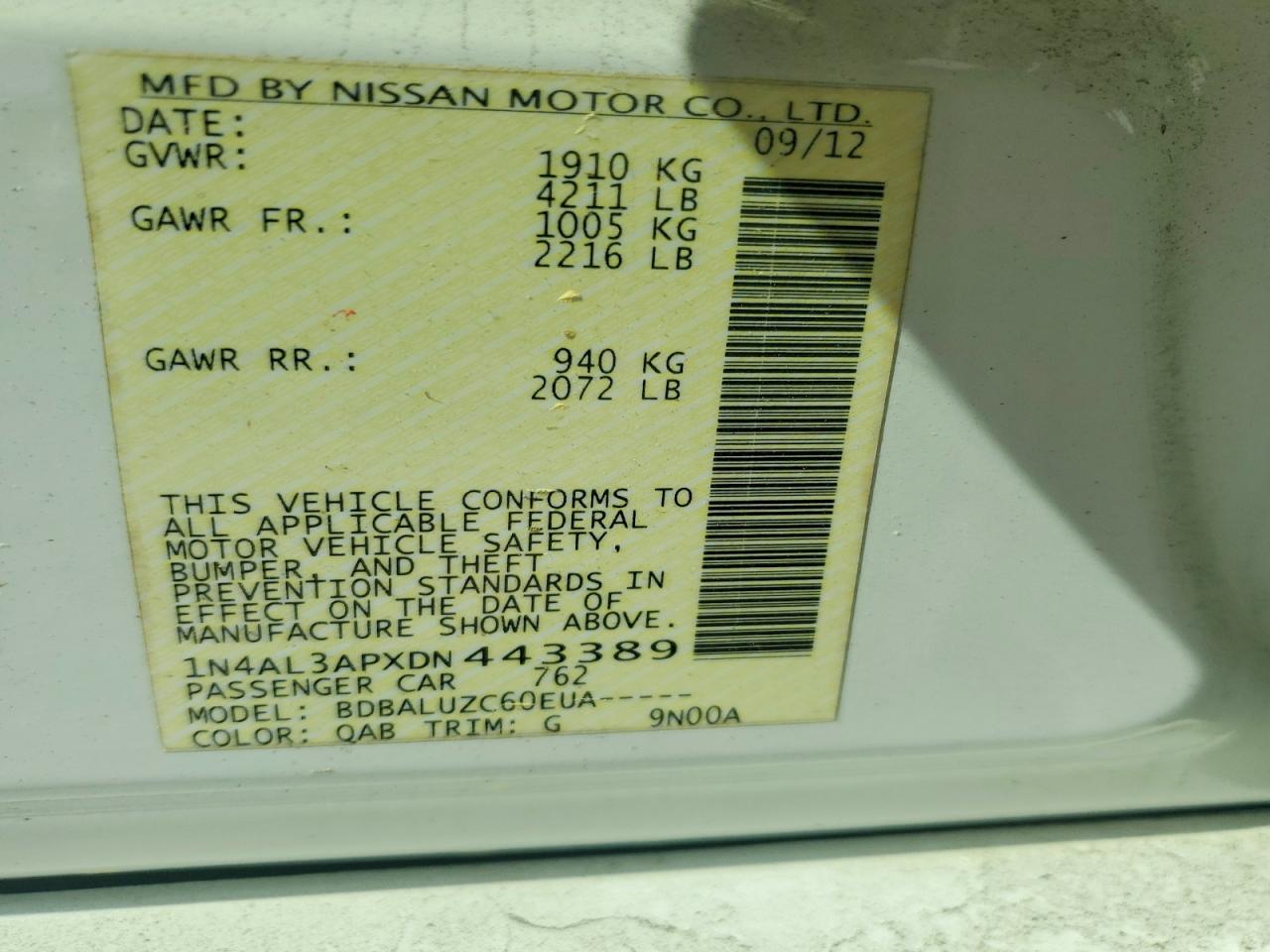 2013 NISSAN ALTIMA 2.5 photo 37