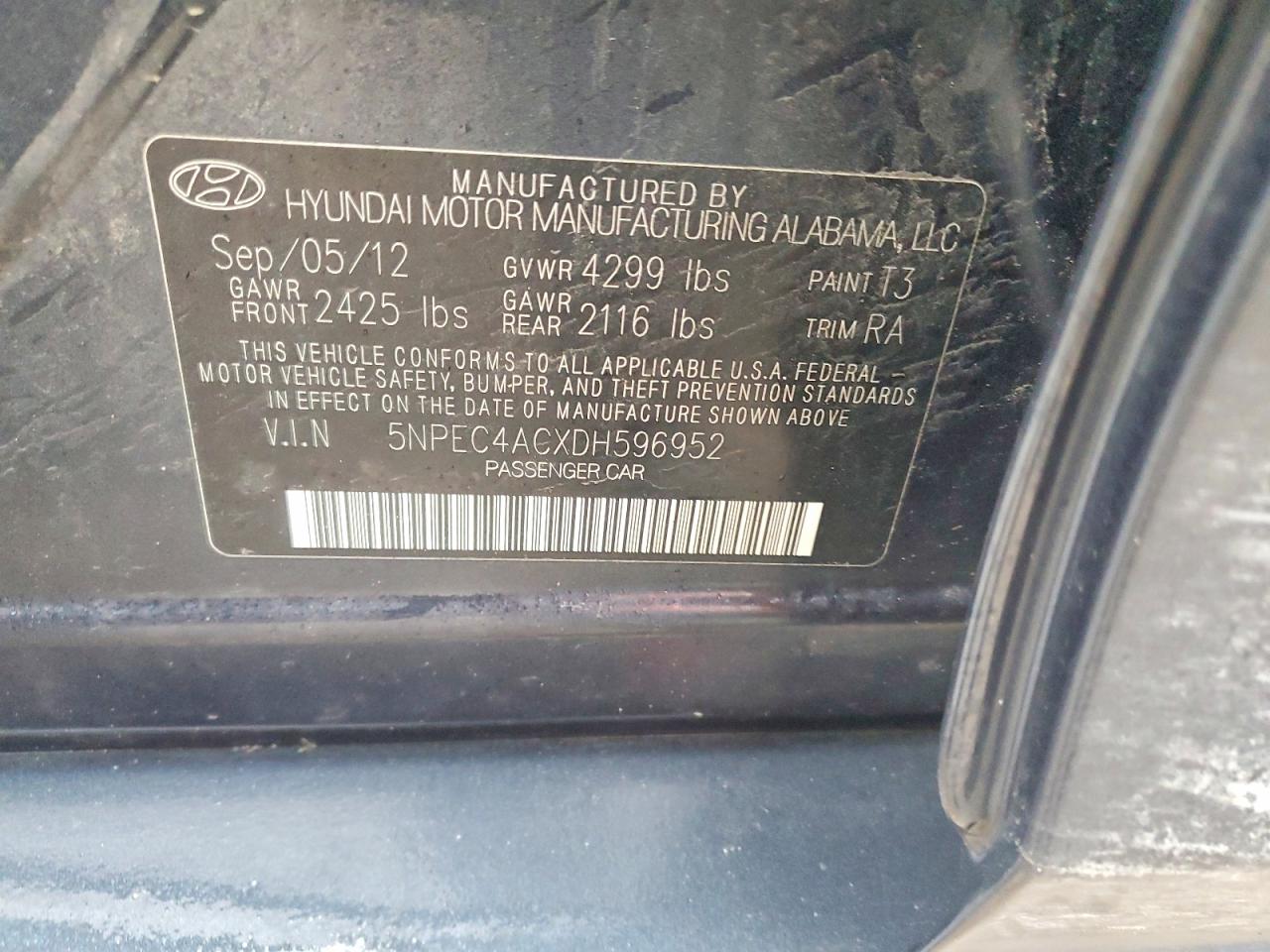 2013 HYUNDAI SONATA LIMITED photo 12
