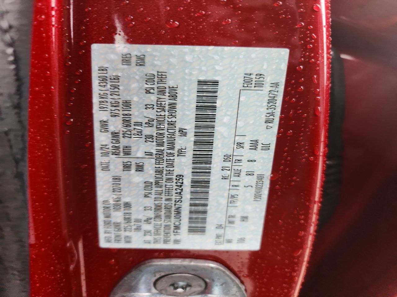 2025 FORD ESCAPE ST LINE photo 25