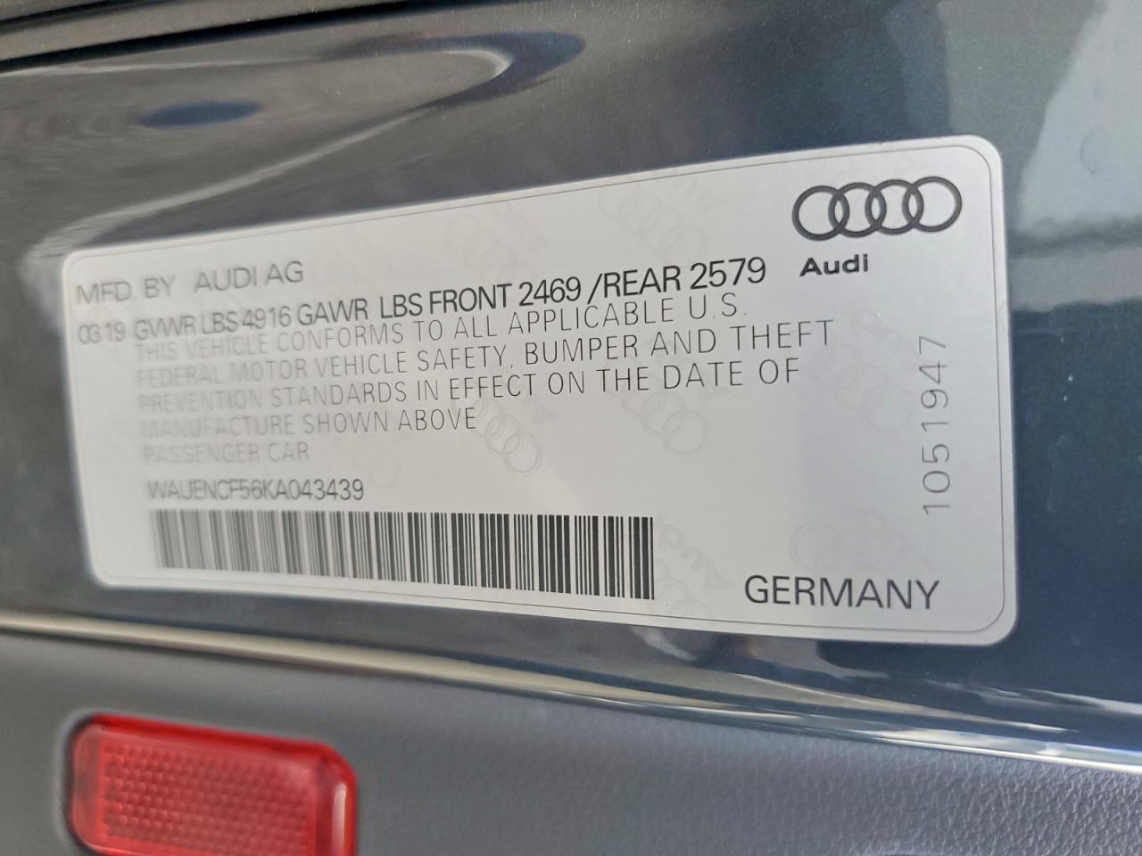 2019 AUDI A5 PREMIUM PLUS S-LINE photo 34