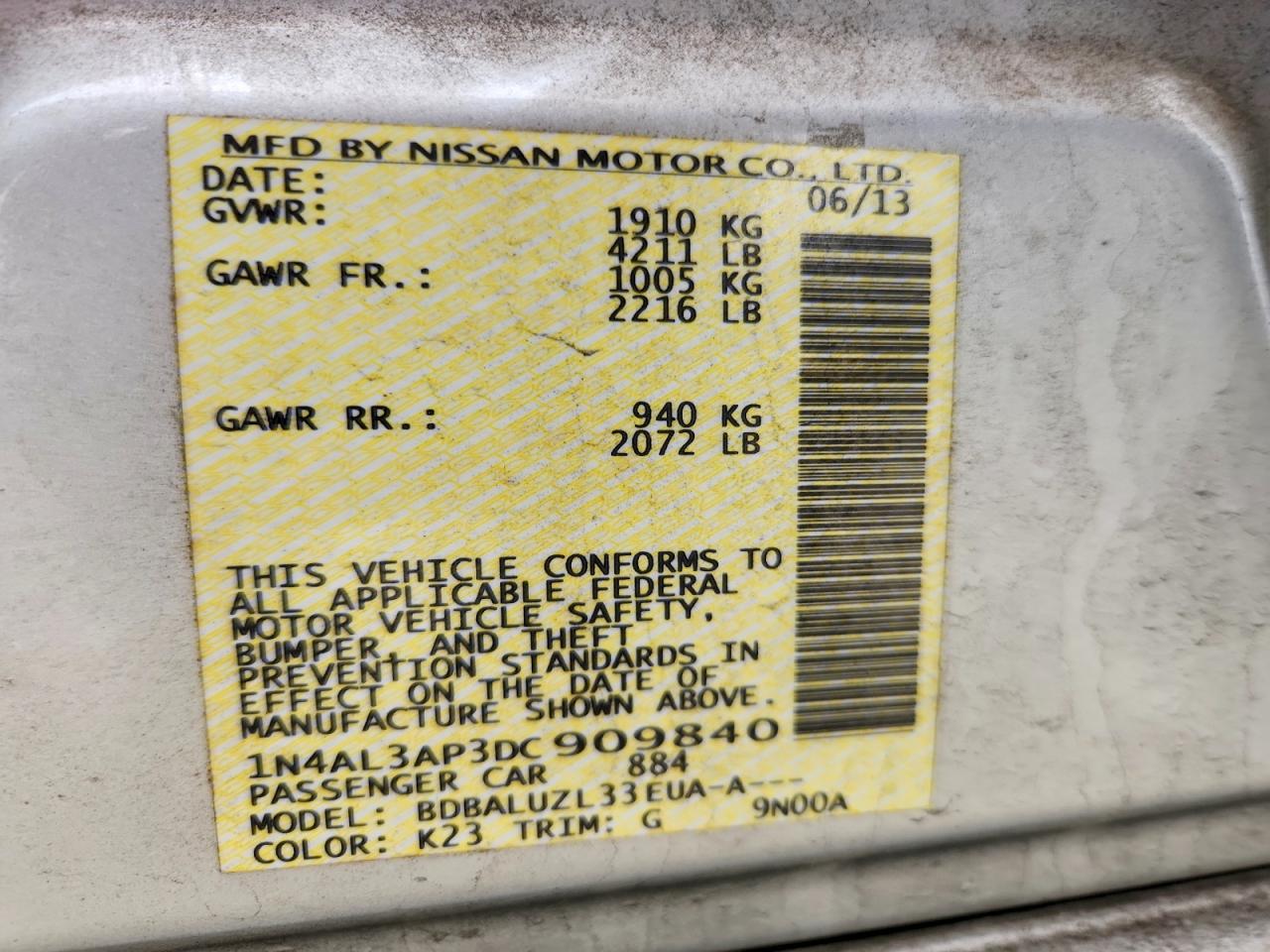 2013 NISSAN ALTIMA 2.5 photo 23