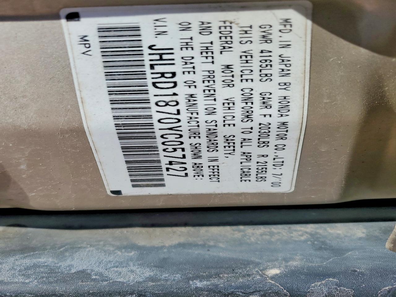 2000 HONDA CR-V SE photo 13