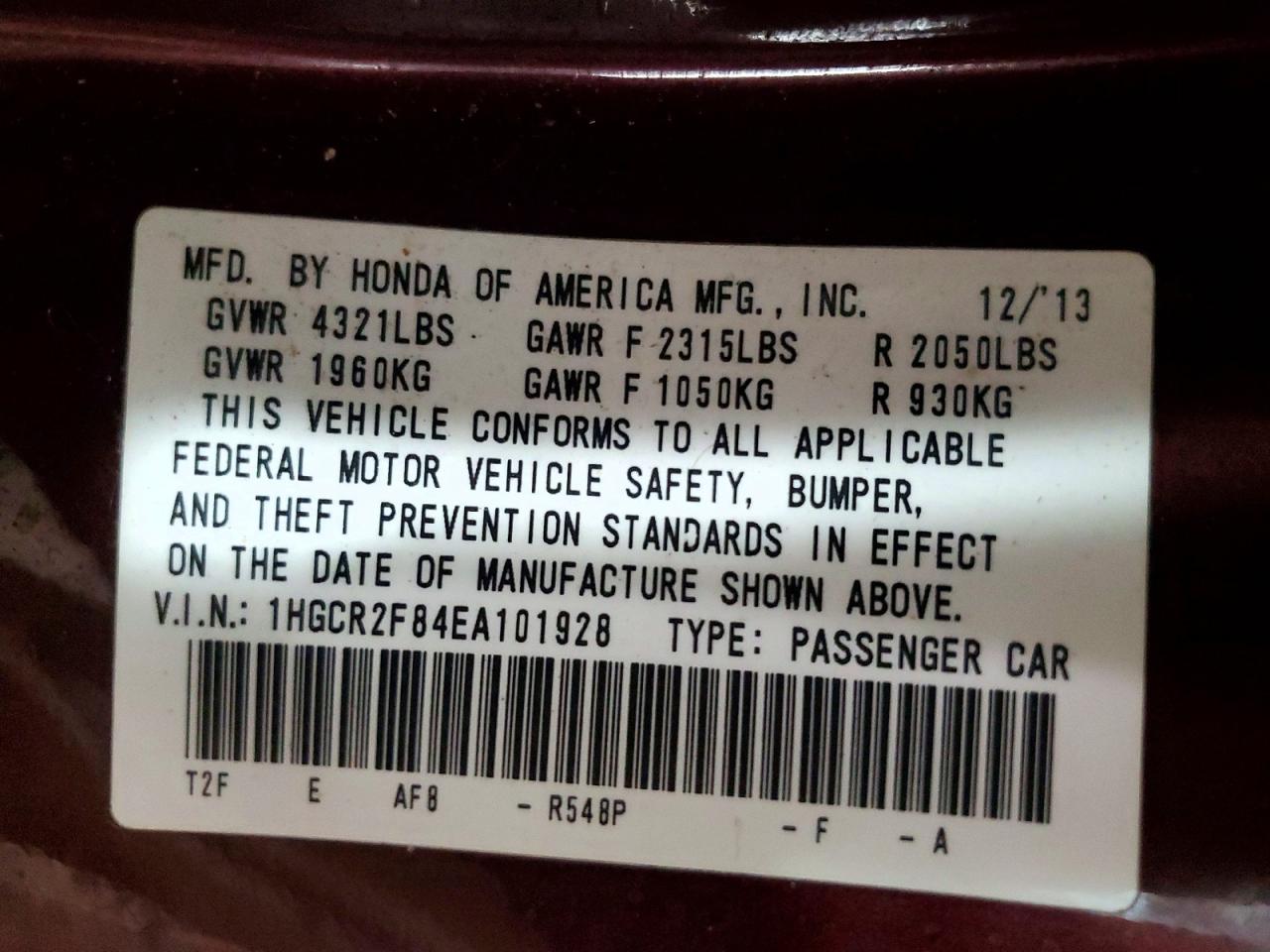 2014 HONDA ACCORD EXL photo 23